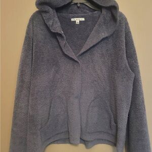 Cabi Cozy Blue/Gray Hooded Jacket - SZ Large